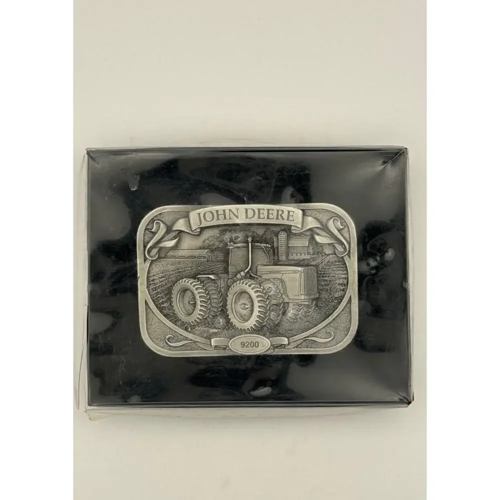John Deere 9200 Tractor Belt Buckle Presentation Box Rectangular Western Cowboy